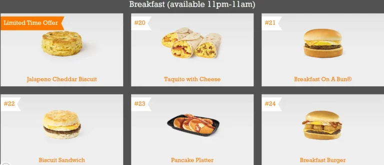 Whataburger Breakfast menu prices