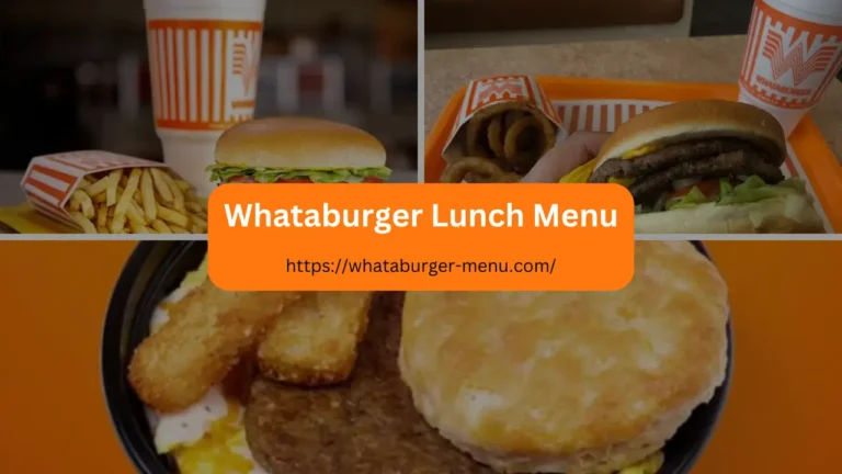 Whataburger Lunch Menu with Prices